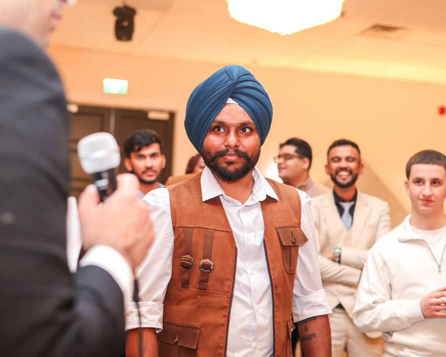 Professional event photography in Toronto featuring a corporate team gathered during a networking and celebration event.